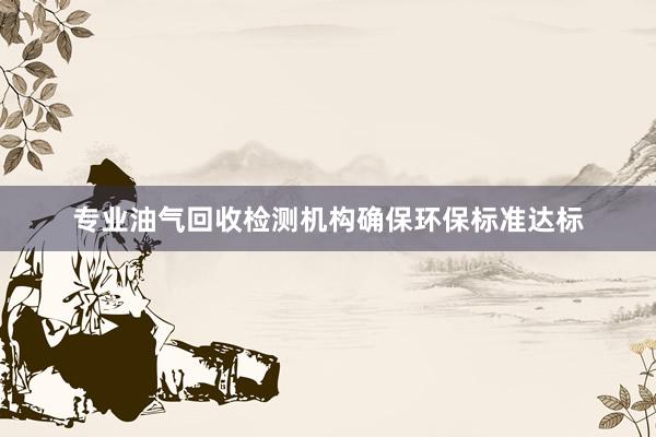 专业油气回收检测机构确保环保标准达标